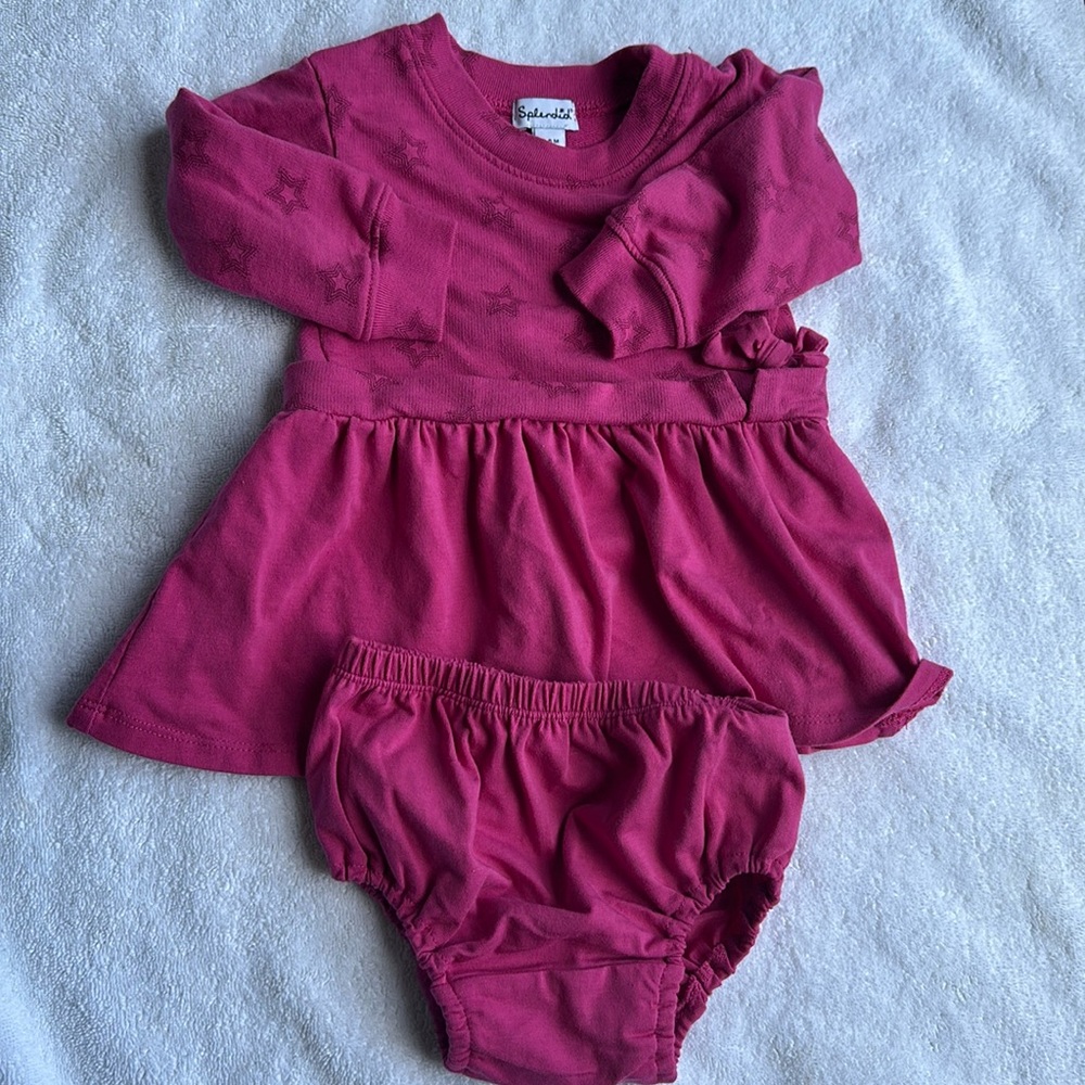Splendid. Pink Star Pattern Baby Dress